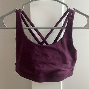 Lululemon Energy Bra Black Cherry Sz 6
